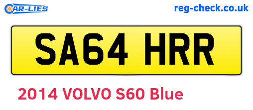 SA64HRR are the vehicle registration plates.