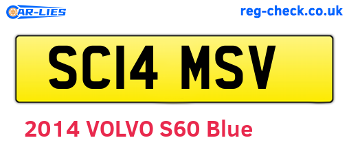 SC14MSV are the vehicle registration plates.