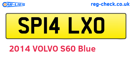 SP14LXO are the vehicle registration plates.