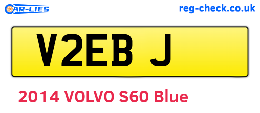 V2EBJ are the vehicle registration plates.