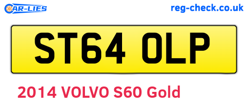 ST64OLP are the vehicle registration plates.