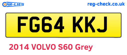 FG64KKJ are the vehicle registration plates.