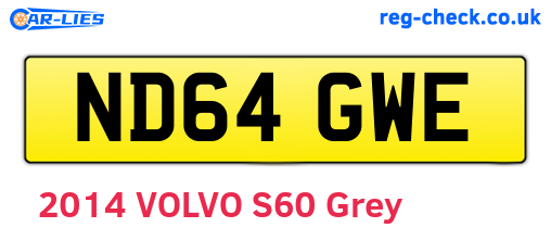 ND64GWE are the vehicle registration plates.