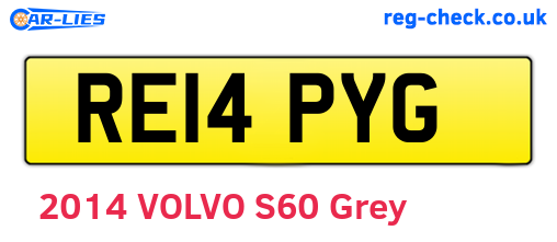 RE14PYG are the vehicle registration plates.