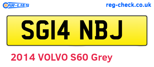 SG14NBJ are the vehicle registration plates.