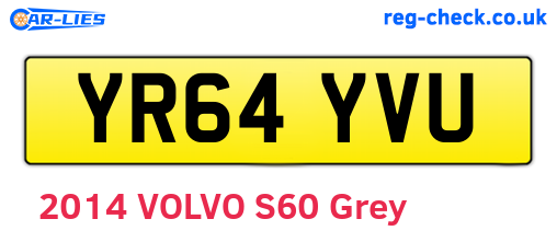 YR64YVU are the vehicle registration plates.
