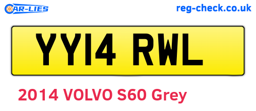 YY14RWL are the vehicle registration plates.