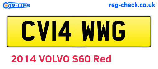 CV14WWG are the vehicle registration plates.