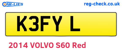 K3FYL are the vehicle registration plates.