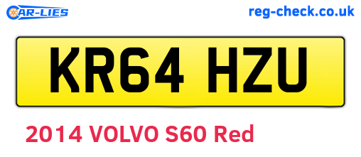 KR64HZU are the vehicle registration plates.