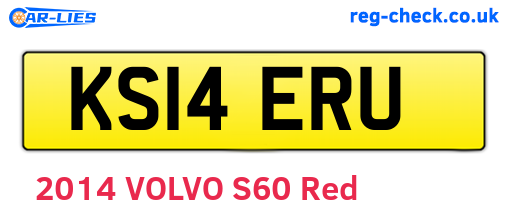 KS14ERU are the vehicle registration plates.