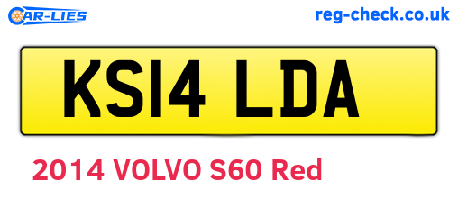 KS14LDA are the vehicle registration plates.