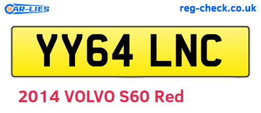 YY64LNC are the vehicle registration plates.