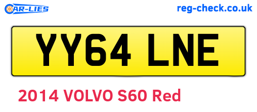 YY64LNE are the vehicle registration plates.