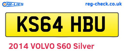 KS64HBU are the vehicle registration plates.