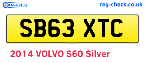 SB63XTC are the vehicle registration plates.