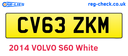 CV63ZKM are the vehicle registration plates.