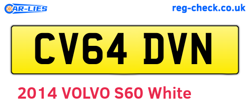 CV64DVN are the vehicle registration plates.
