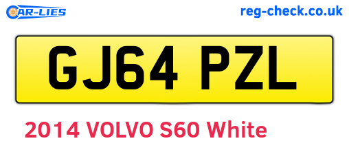GJ64PZL are the vehicle registration plates.