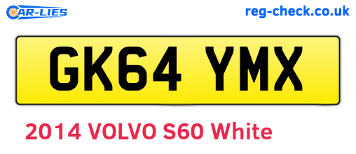 GK64YMX are the vehicle registration plates.