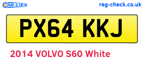 PX64KKJ are the vehicle registration plates.