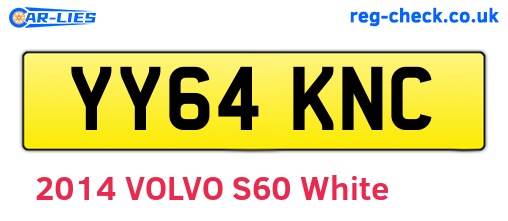 YY64KNC are the vehicle registration plates.