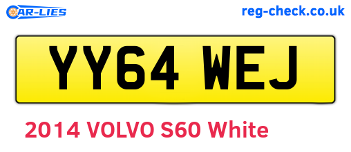 YY64WEJ are the vehicle registration plates.