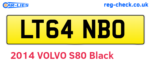 LT64NBO are the vehicle registration plates.