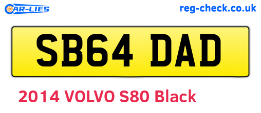 SB64DAD are the vehicle registration plates.