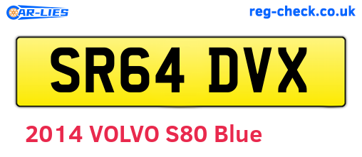 SR64DVX are the vehicle registration plates.