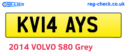 KV14AYS are the vehicle registration plates.