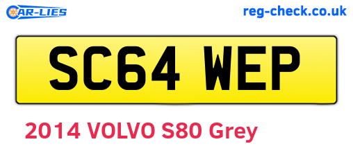 SC64WEP are the vehicle registration plates.