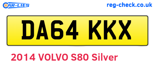 DA64KKX are the vehicle registration plates.