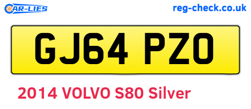 GJ64PZO are the vehicle registration plates.