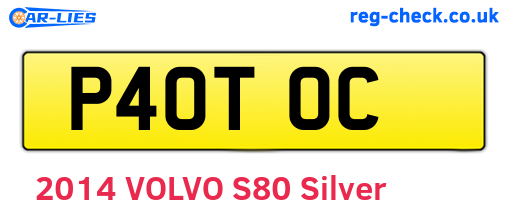 P40TOC are the vehicle registration plates.