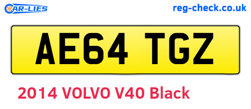 AE64TGZ are the vehicle registration plates.