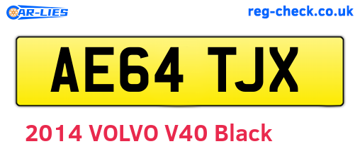 AE64TJX are the vehicle registration plates.