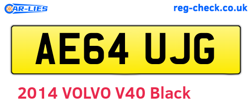 AE64UJG are the vehicle registration plates.