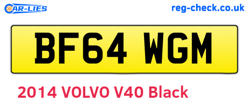 BF64WGM are the vehicle registration plates.