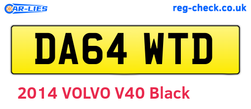 DA64WTD are the vehicle registration plates.