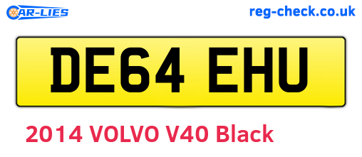 DE64EHU are the vehicle registration plates.