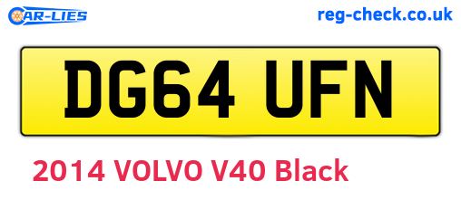 DG64UFN are the vehicle registration plates.