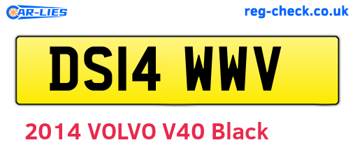 DS14WWV are the vehicle registration plates.