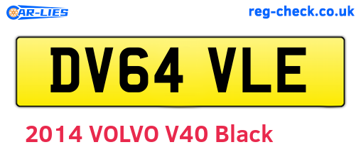 DV64VLE are the vehicle registration plates.