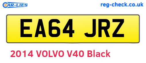 EA64JRZ are the vehicle registration plates.