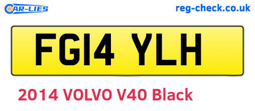 FG14YLH are the vehicle registration plates.