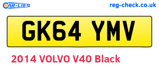 GK64YMV are the vehicle registration plates.