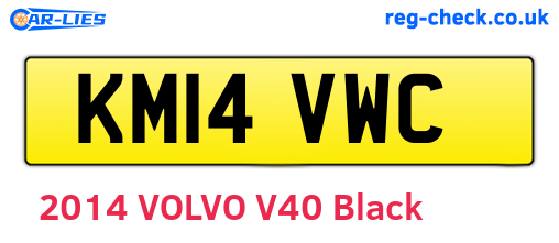KM14VWC are the vehicle registration plates.