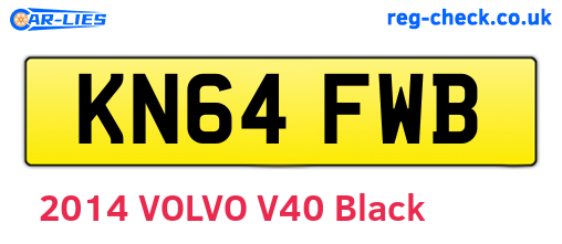 KN64FWB are the vehicle registration plates.