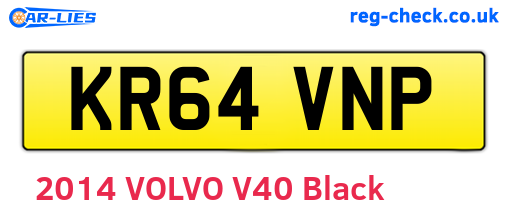 KR64VNP are the vehicle registration plates.